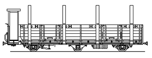 Ferro Train 804-502 - Austrian ÖBB Olm/s 64602-1 stanchion waggon, MzB, 